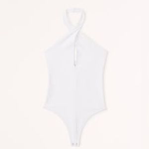 Abercrombie & Fitch Double-Layered Seamless Fabric Halter Cutout Bodysuit size M